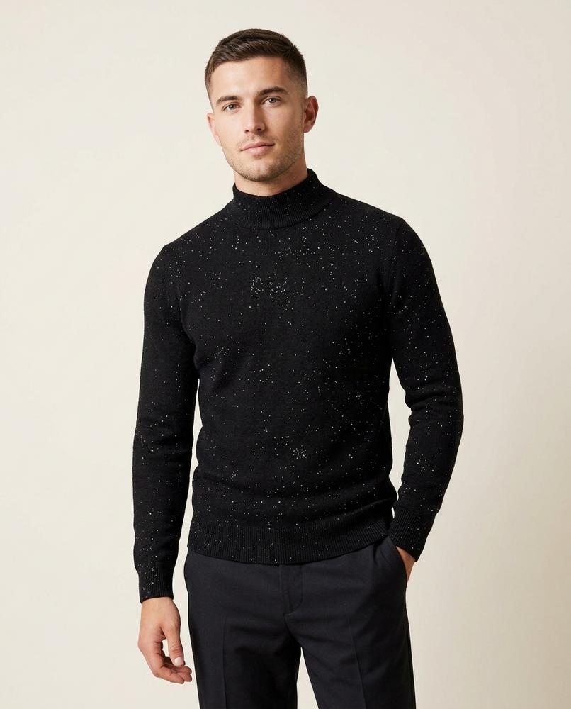 Lands Mode - Rolar | Funkelnder Langärmliger Rollkragenpullover Herren