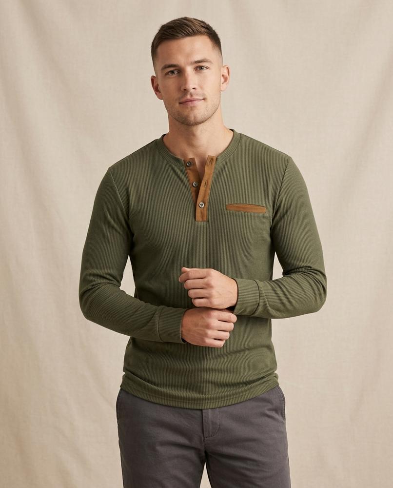 Lands Mode - Selin | Gerippt Langärmlig Shirt Herren