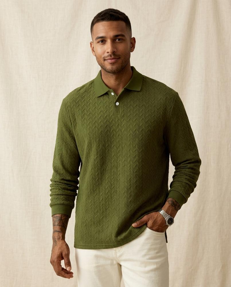 Lands Mode - Vizan | Strukturierter Langärmliger Pullover Herren