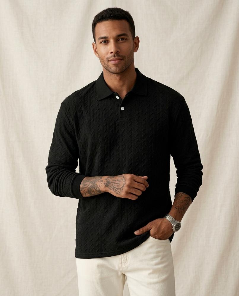 Lands Mode - Vizan | Strukturierter Langärmliger Pullover Herren