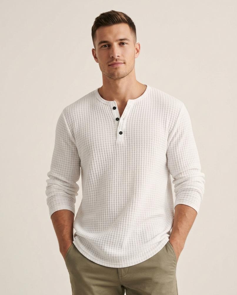 Lands Mode - Dasol | Strukturiertes Langärmliges Shirt Herren