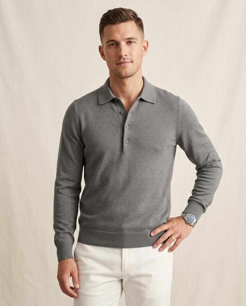 Lands Mode - Kelor | Geknöpfter Feinstrick Pullover Herren