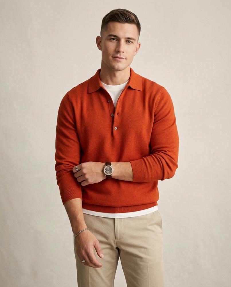 Lands Mode - Kelor | Geknöpfter Feinstrick Pullover Herren