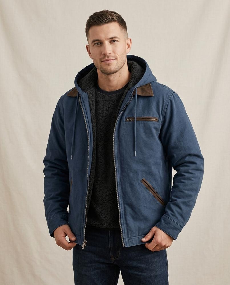Lands Mode - Yosin | Gefütterte Kapuzen Jacke Herren
