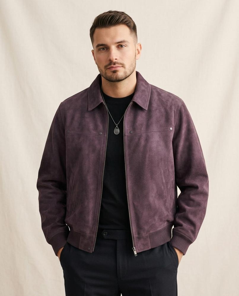 Lands Mode - Mavar | Gefütterte Veloursartige Jacke Herren