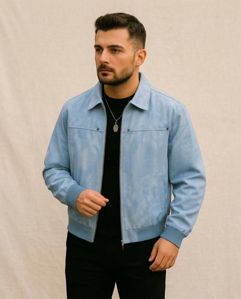 Lands Mode - Mavar | Gefütterte Veloursartige Jacke Herren