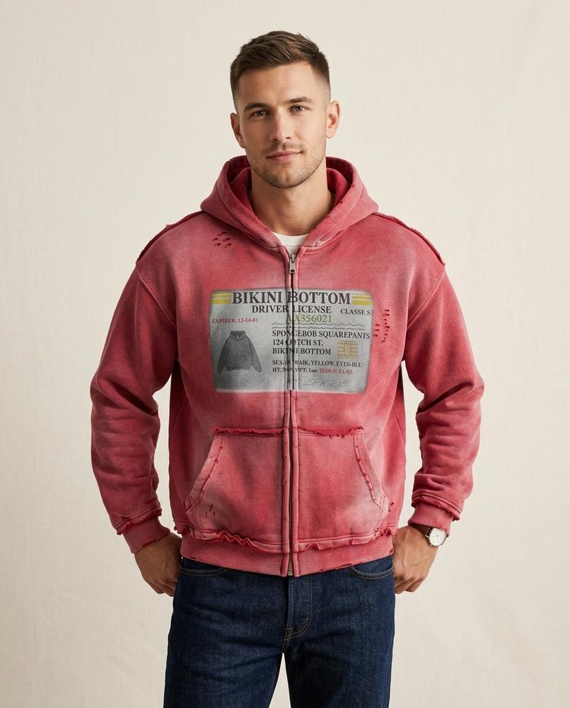 Lands Mode - Seram | Verwaschen Ausgefranst Hoodie Unisex