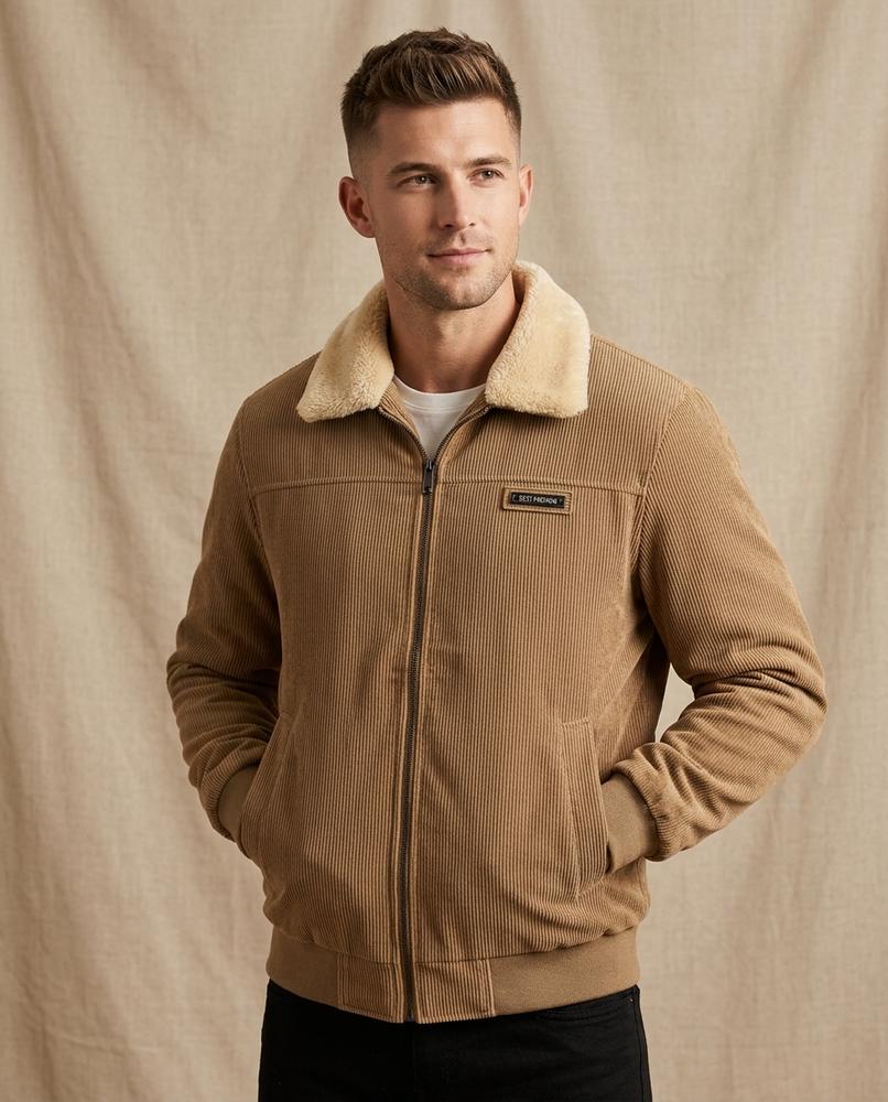 Lands Mode - Karan | Gefütterte Cord Jacke Herren