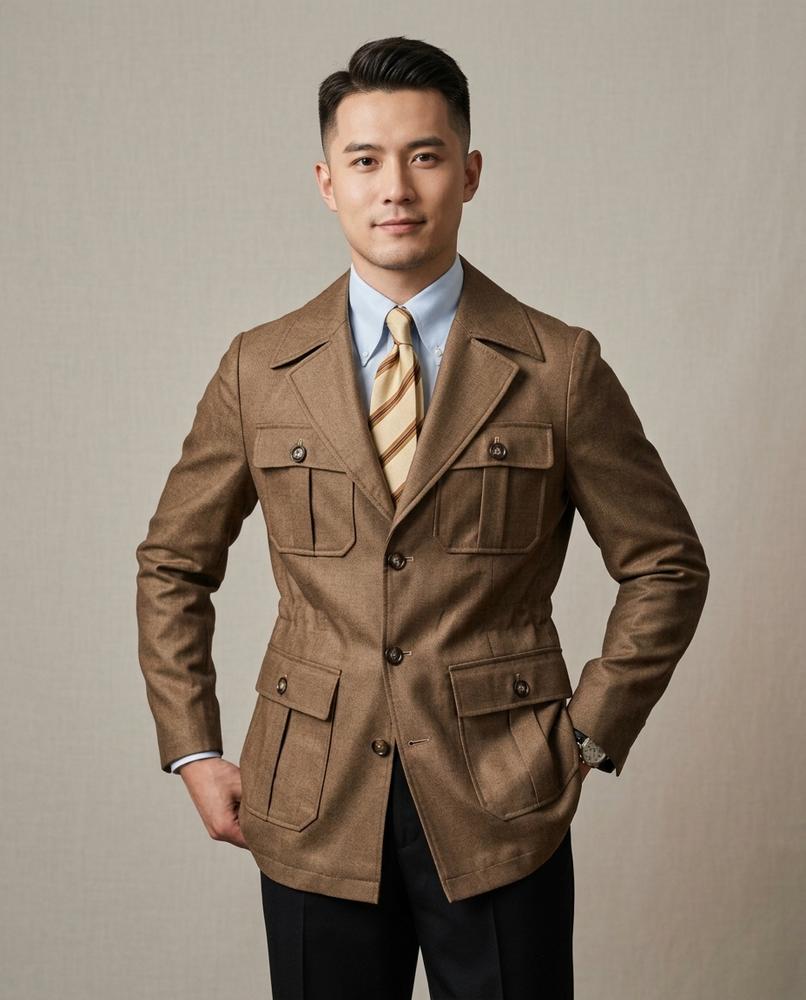 Lands Mode - Vivin | Aufgesetzte Taillierte Jacke Herren