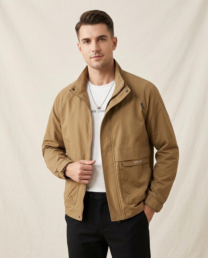 Lands Mode - Aowen | Reißverschluss Stehkragen Jacke Herren