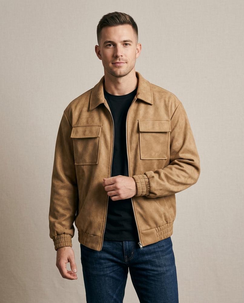 Lands Mode - Leser | Pattentaschen Velours Jacke Herren