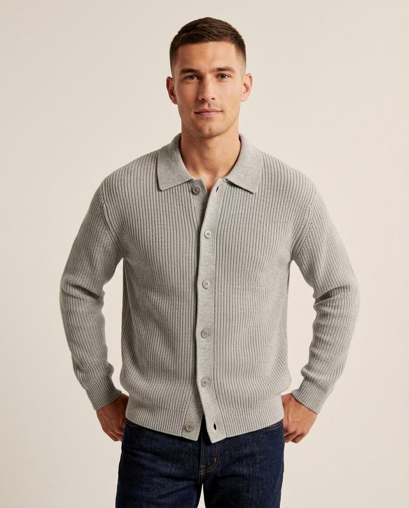 Lands Mode - Lator | Gekragt Strukturiert Cardigan Unisex