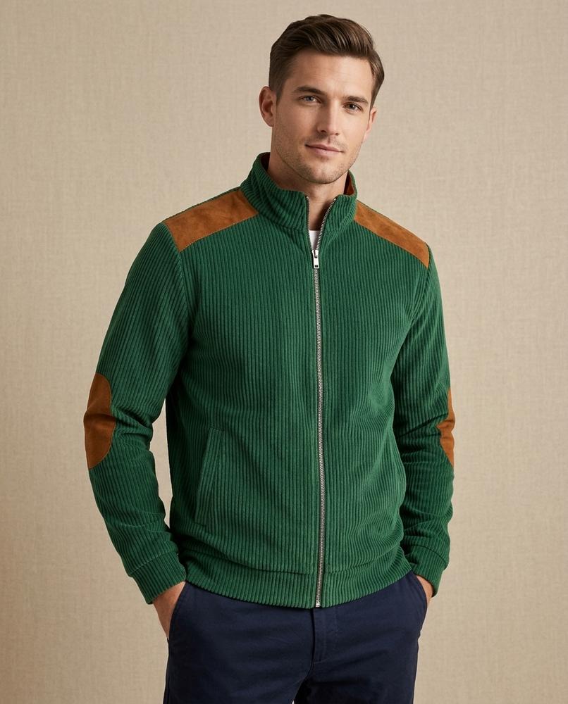 Lands Mode - Lyver | Gerippte Gepatchte Jacke Herren