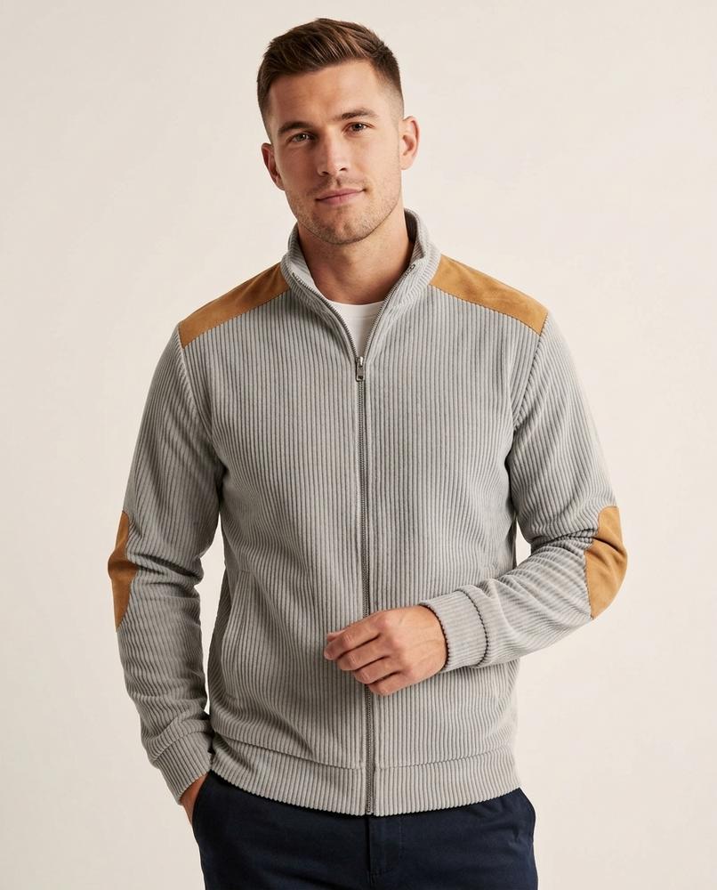 Lands Mode - Lyver | Gerippte Gepatchte Jacke Herren