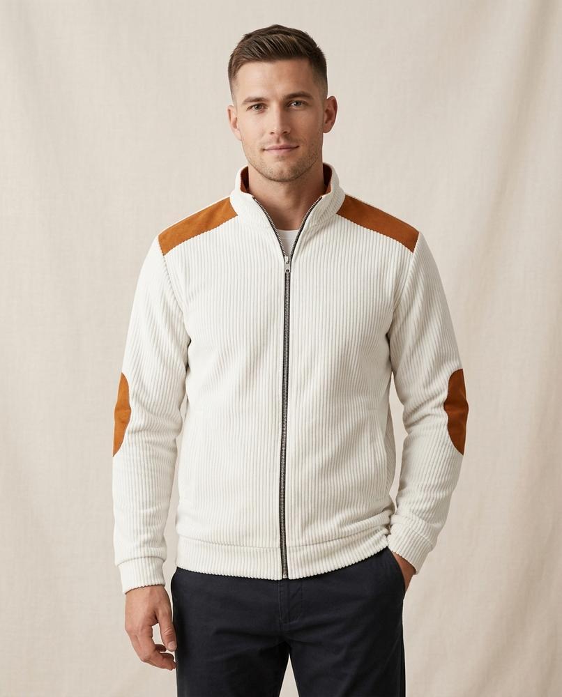 Lands Mode - Lyver | Gerippte Gepatchte Jacke Herren