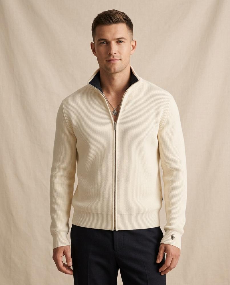 Lands Mode - Raser | Gerippt Hochschließend Strickjacke Herren