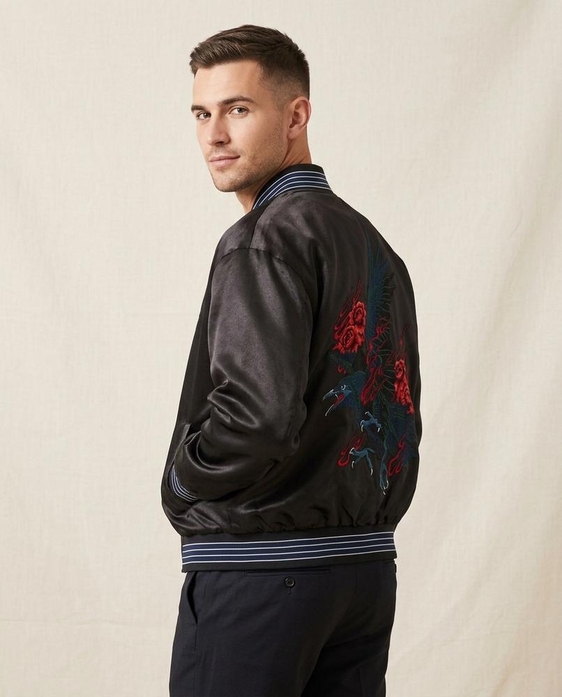 Lands Mode - Zemon | Bestickt Glänzend Jacke Unisex
