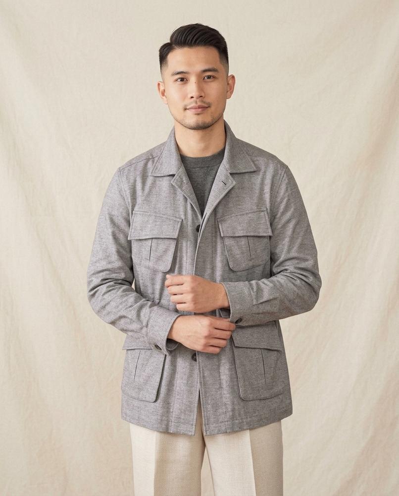 Lands Mode - Ketor | Strukturiert Vier-Taschen Jacke Herren