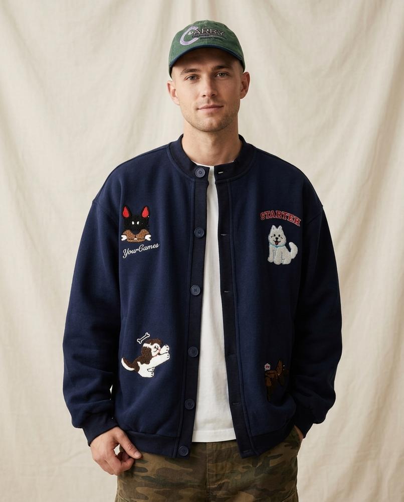 Lands Mode - Letir | Bestickt Geknöpft Jacke Unisex
