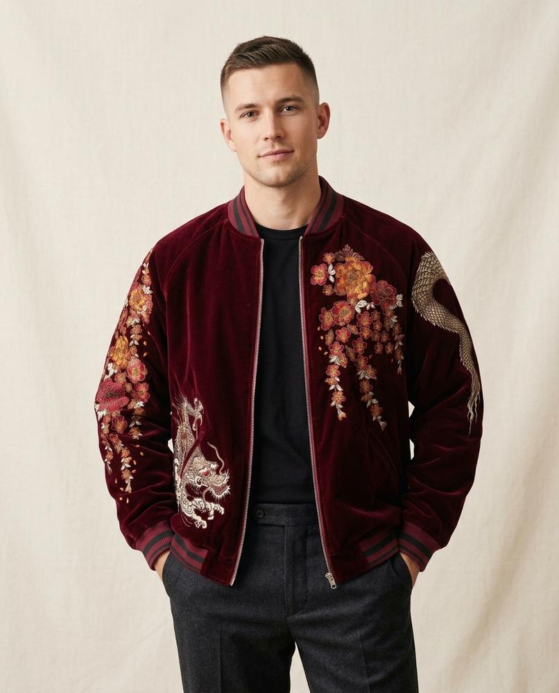 Lands Mode - Ravin | Bestickt Samten Jacke Unisex