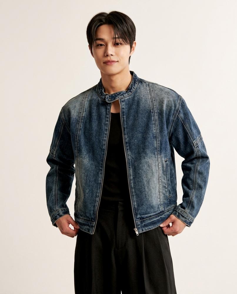 Lands Mode - Tasin | Reißverschluss Denim Jacke Herren