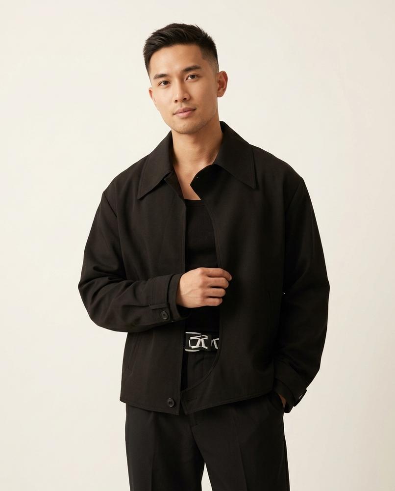 Lands Mode - Elvel | Asymmetrische Umlegekragen Jacke Herren