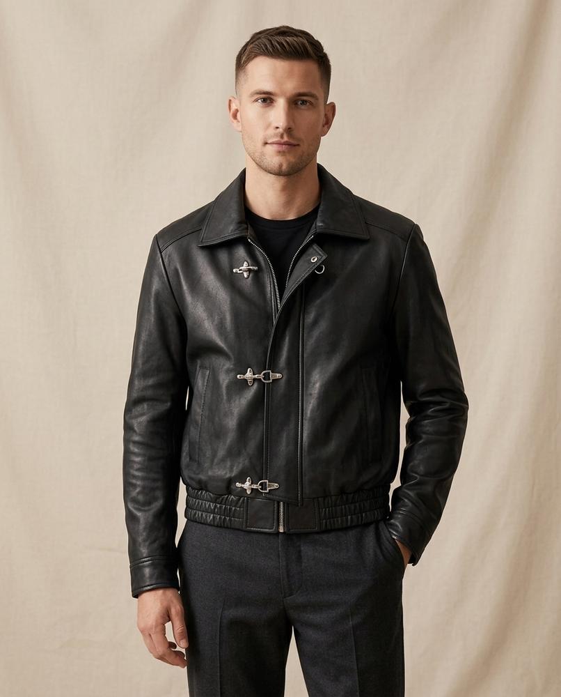 Lands Mode - Rimor | Knebelverschluss Leder-Optik Jacke Herren