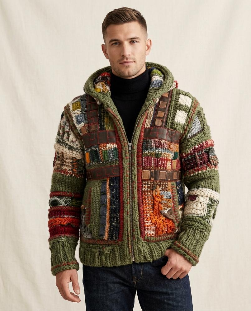 Lands Mode - Nosen | Gefütterte Grobstrick Jacke Herren