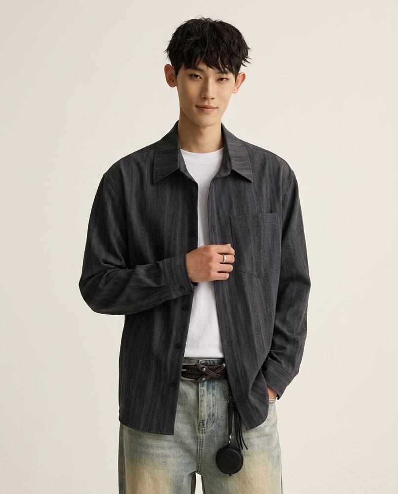 Lands Mode - Lozan | Strukturiertes Oversize Hemd Herren