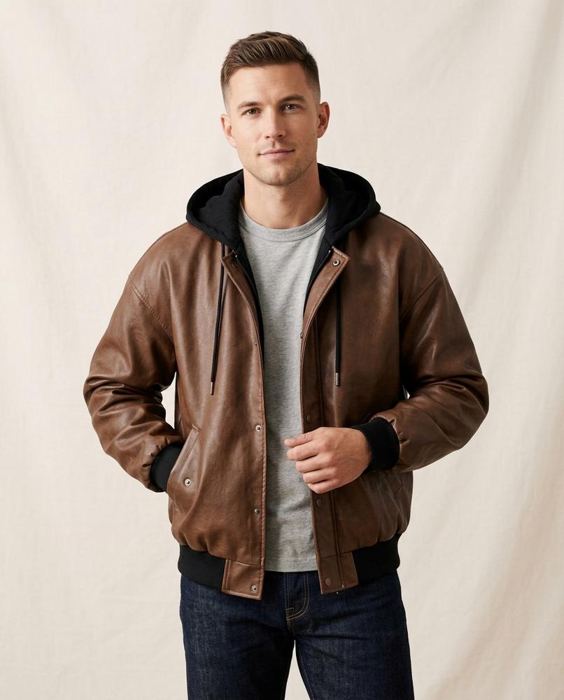 Lands Mode - Cosil | Kapuzen Kunstleder Jacke Unisex