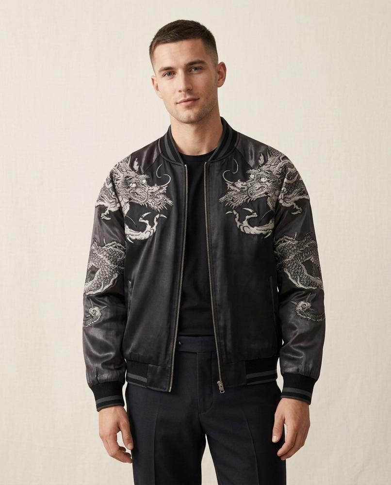 Lands Mode - Lyven | Bestickt Glänzend Jacke Unisex