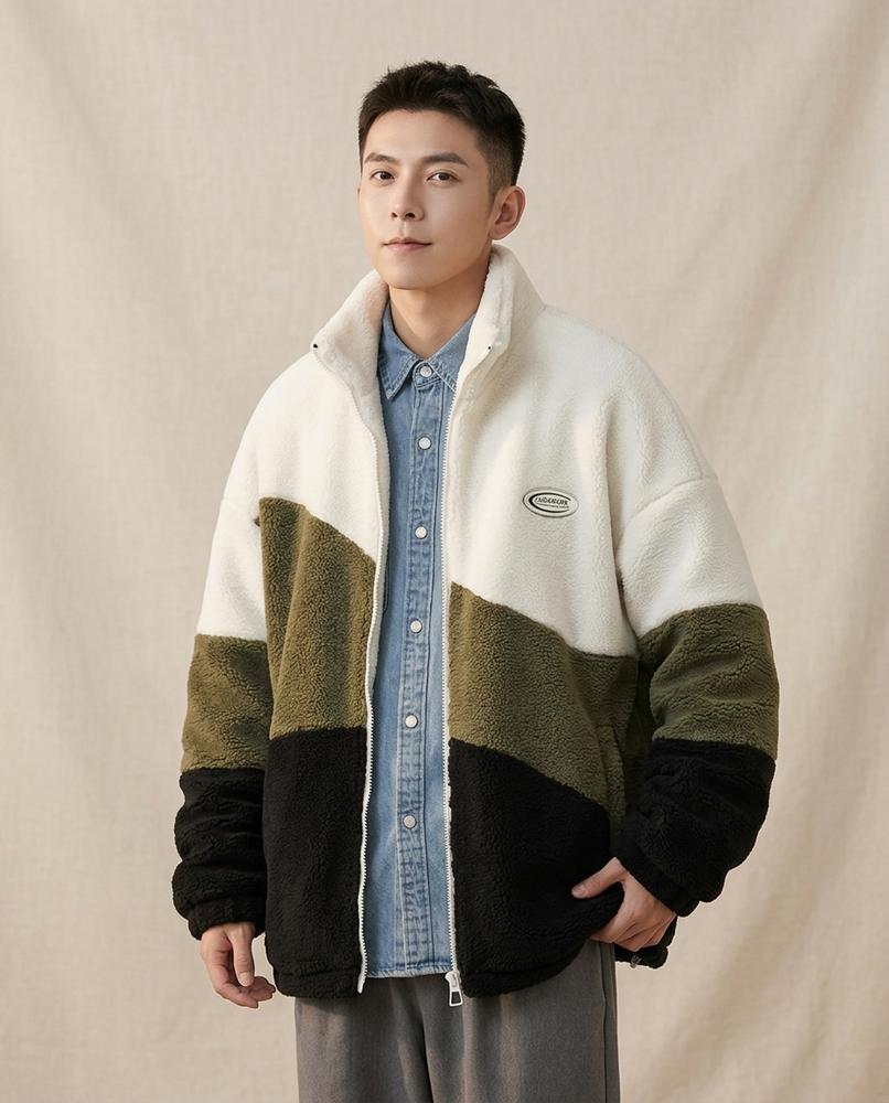 Lands Mode - Yolar | Mehrfarbige Plüschige Jacke Unisex