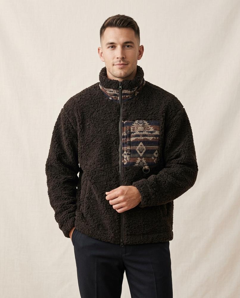 Lands Mode - Zazan | Hochschließende Strukturierte Jacke Unisex