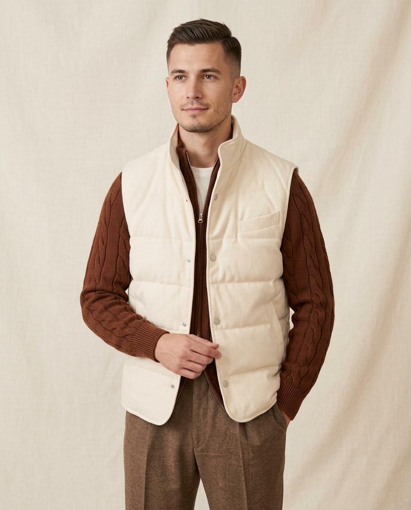 Lands Mode - Tiken | Gesteppte Cord Weste Herren