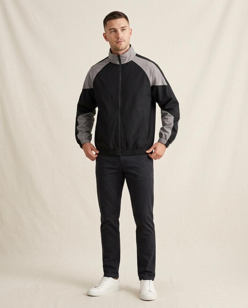 Lands Mode - Selom | Zweifarbige Stehkragen Jacke Unisex