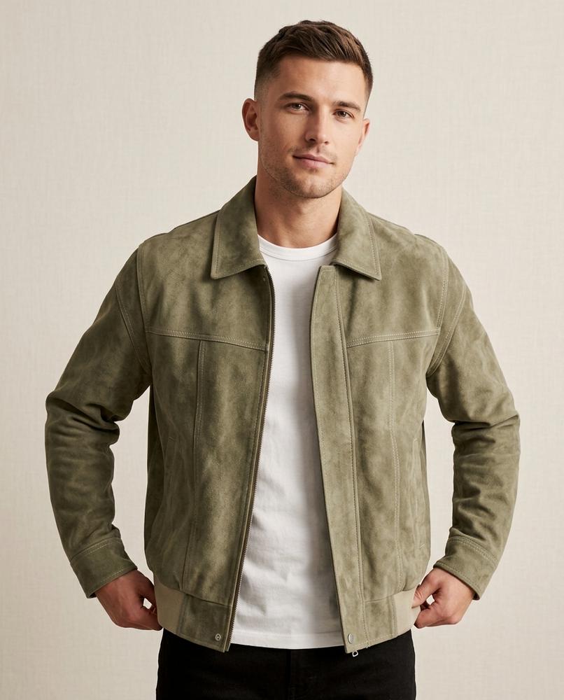 Lands Mode - Color | Gerade Geschnittene Wildlederoptik Jacke Herren
