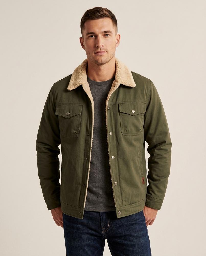 Lands Mode - Ramin | Gefüttert Druckknopf Jacke Herren