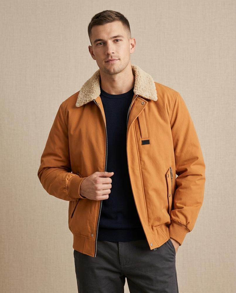 Lands Mode - Tisel | Gefüttert Strukturiert Jacke Herren