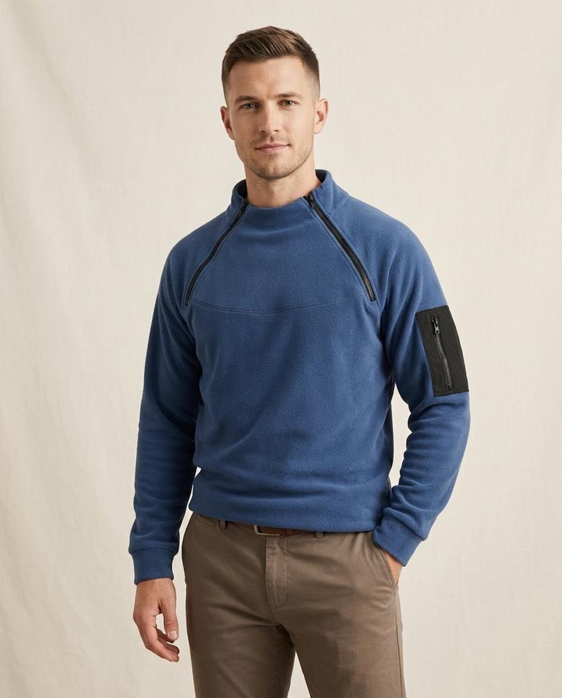 Lands Mode - Velor | Hochschließender Wärmender Pullover Herren