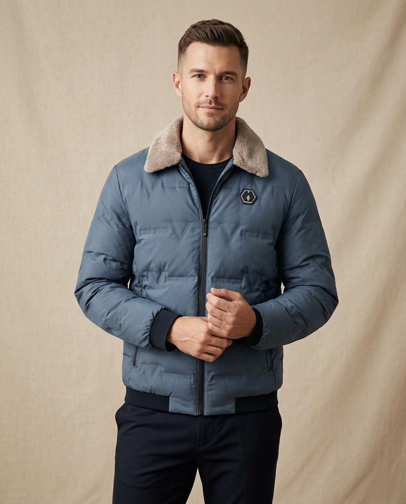 Lands Mode - Milin | Wattierte Pelzbesetzte Jacke Herren