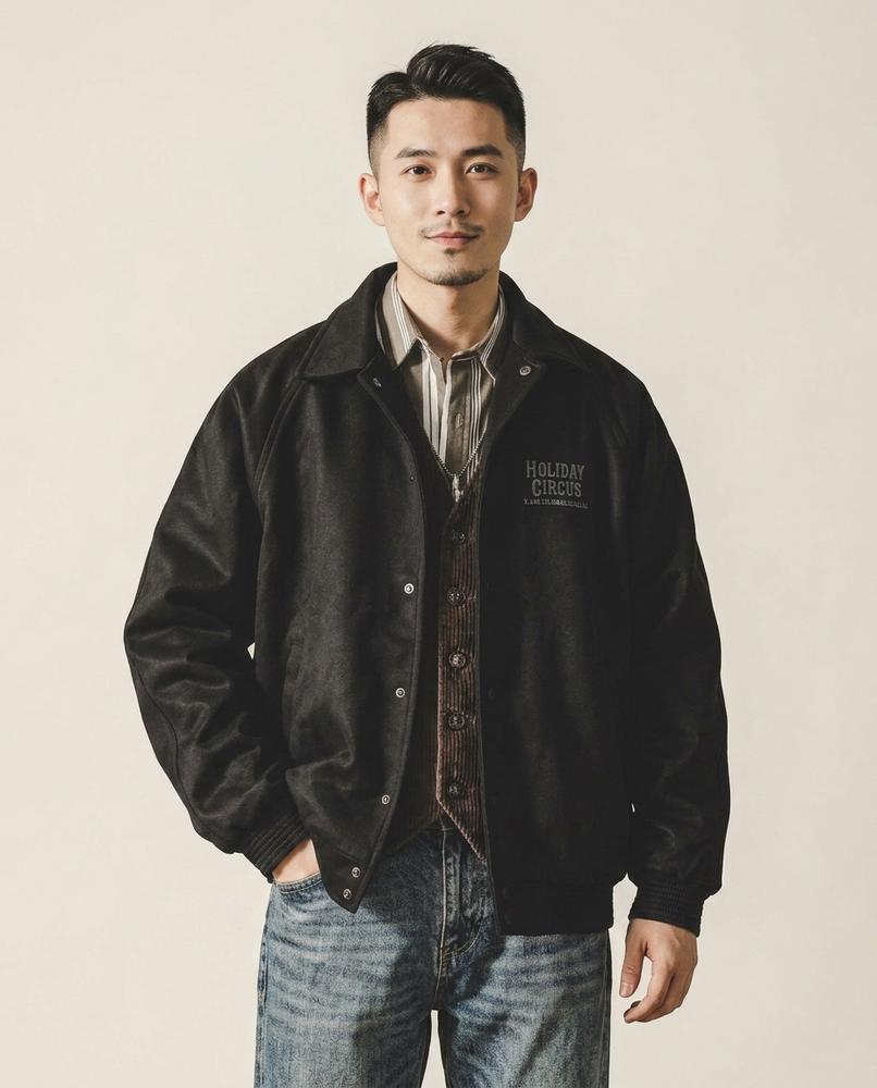 Lands Mode - Yovet | Geknöpft Veloursartig Jacke Herren