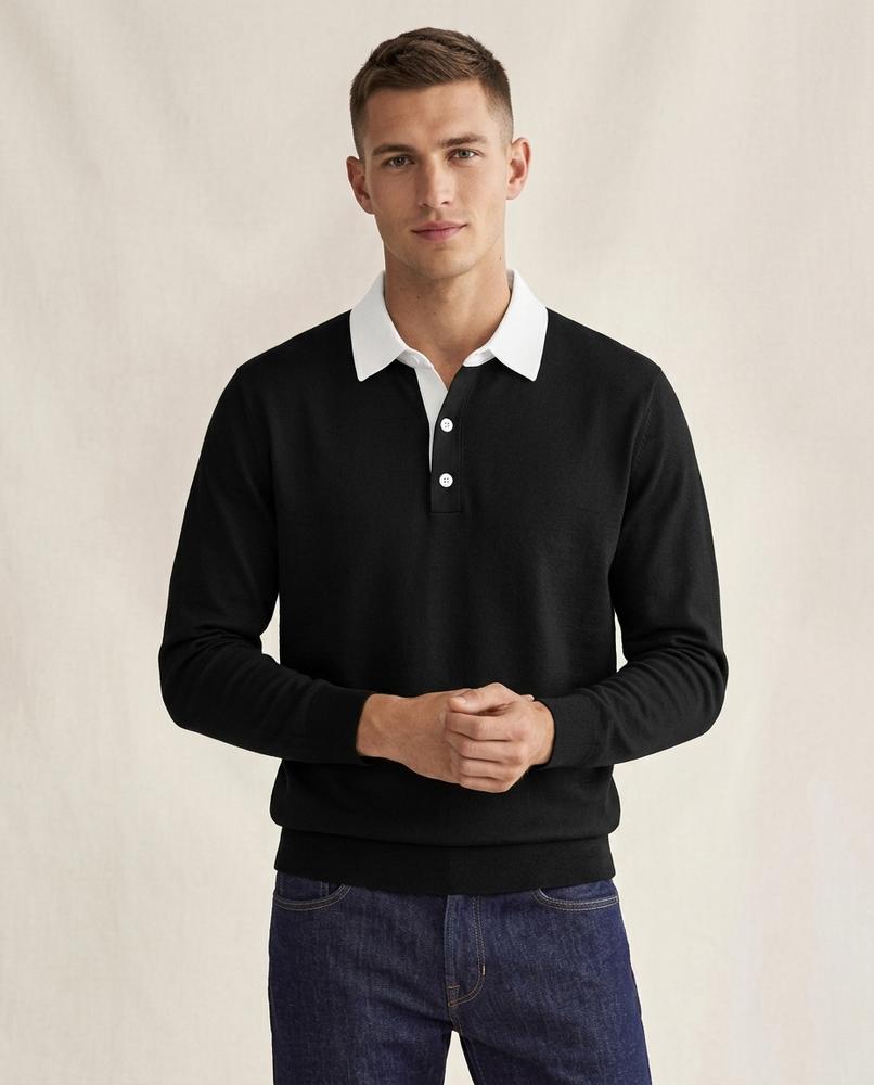 Lands Mode - Zevan | Langärmliger Kontrastfarbener Pullover Herren