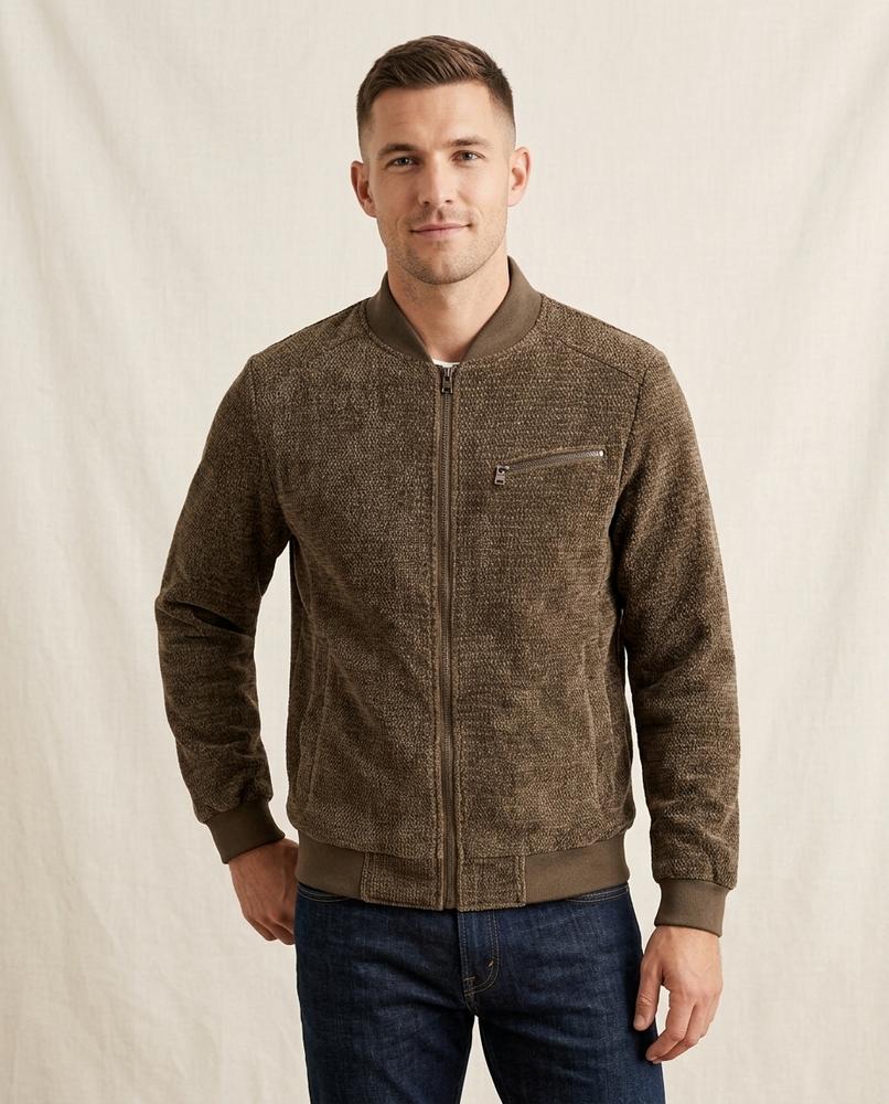 Lands Mode - Rekim | Melierte Hochschließende Jacke Herren