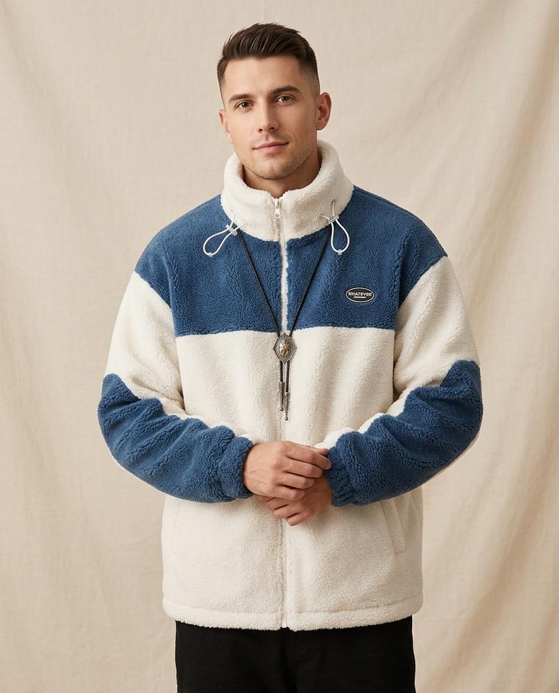 Lands Mode - Mowan | Zweifarbige Fleece Jacke Herren