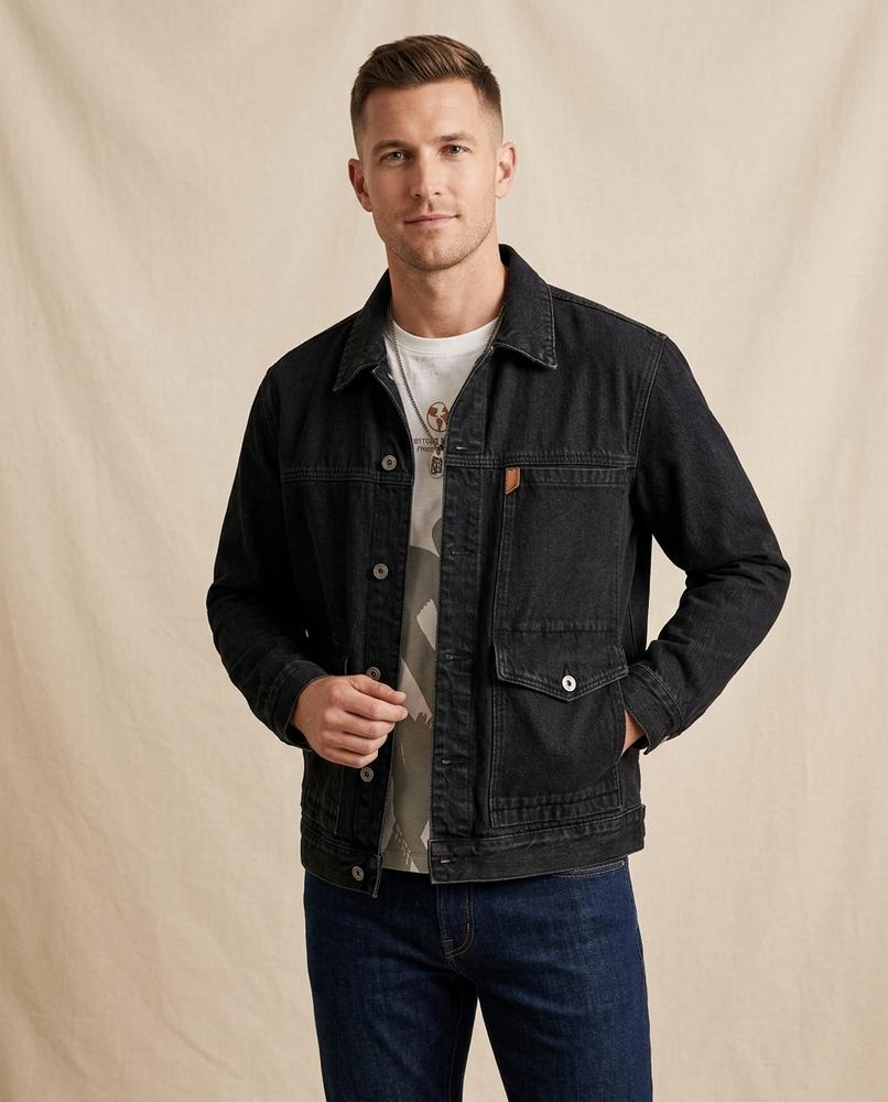 Lands Mode - Lokut | Geknöpfte Denim Jacke Herren