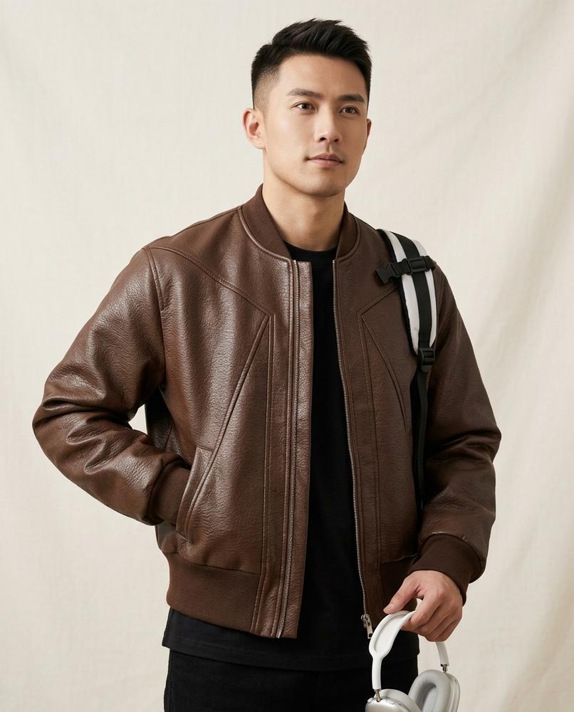 Lands Mode - Mupem | Genarbt Strukturiert Jacke Herren