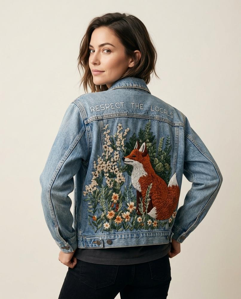 Lands Mode - Vehil | Bestickt Geknöpft Jacke Unisex