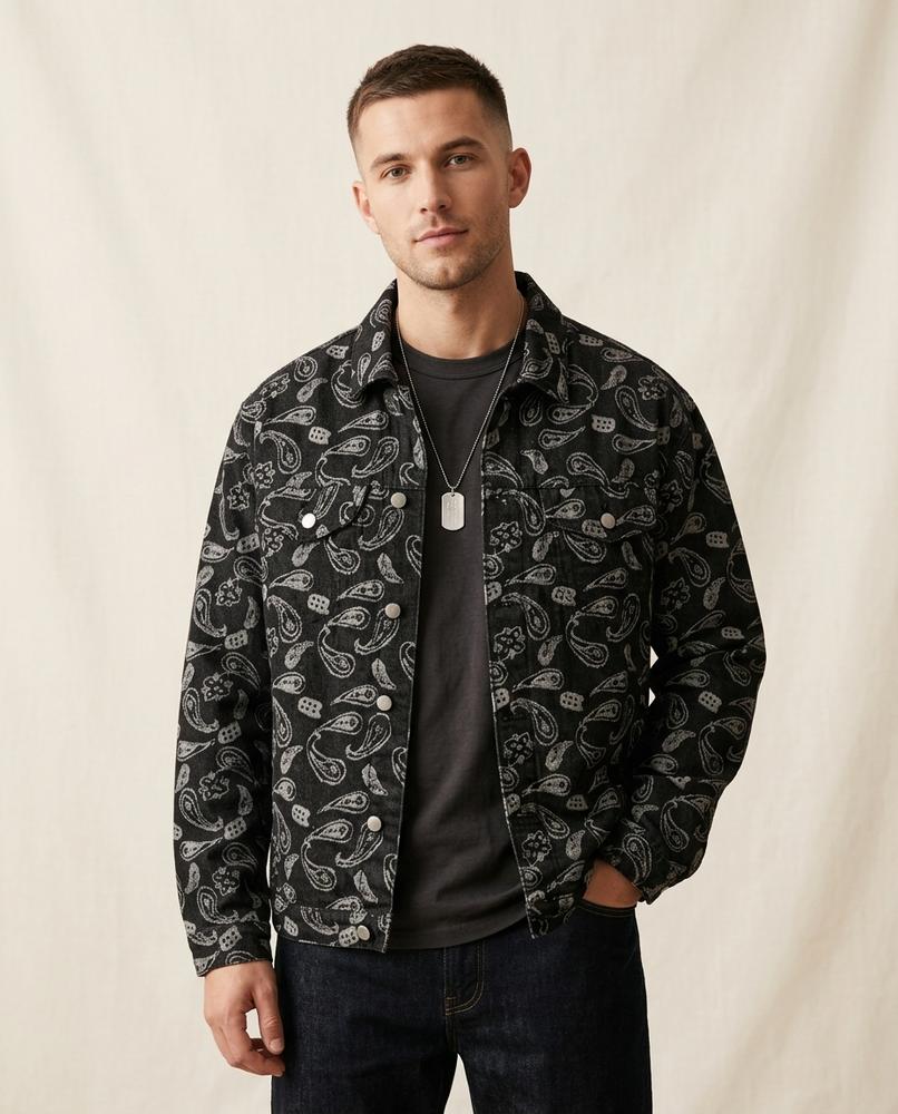Lands Mode - Eeror | Gemustert Strukturiert Jacke Unisex