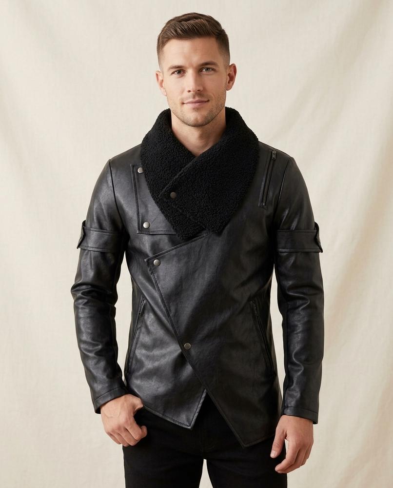 Lands Mode - Sosir | Asymmetrisch Gefüttert Jacke Herren
