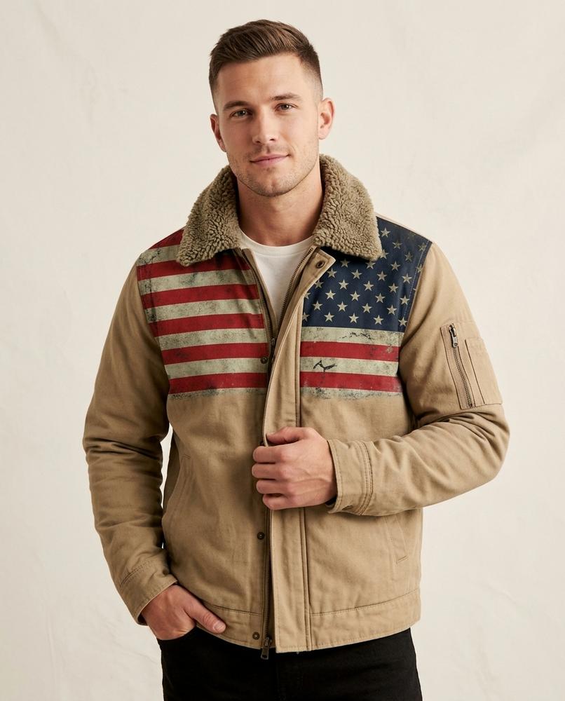 Lands Mode - Cobam | Gefütterte Bedruckte Jacke Herren